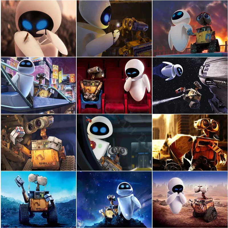 DisneyWalleDiamondPaintingCleaningRobotWallEandRobotEva