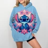 Disney Stitch print Cartoon Hooded Sweater Jacket Clothes Hoodie Oversize Design Feeling Loose and Comfortable 6