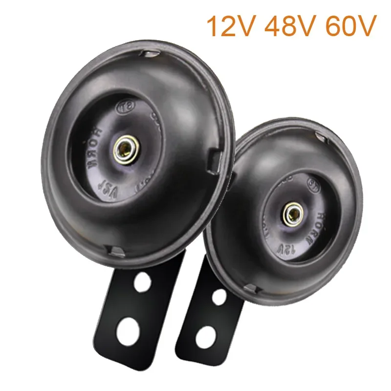 General Motorcycle Electric Horn Kit Waterproof Round Speaker Loud Electric Horn Suitable for Bicycle Scooter 12V 48V 60V 105dB