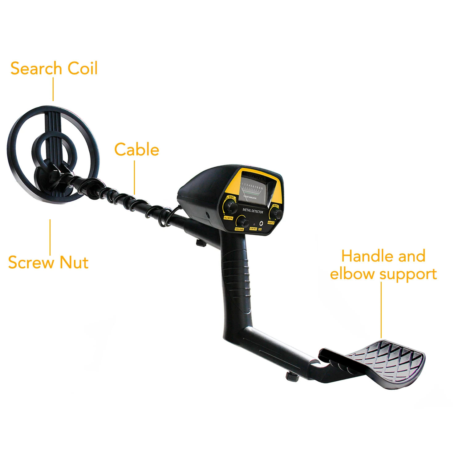 Metal Detector Waterproof Coil Gold Detector Submersible Metal Finder with  USB Cable for Treasure Searching 計測、検査