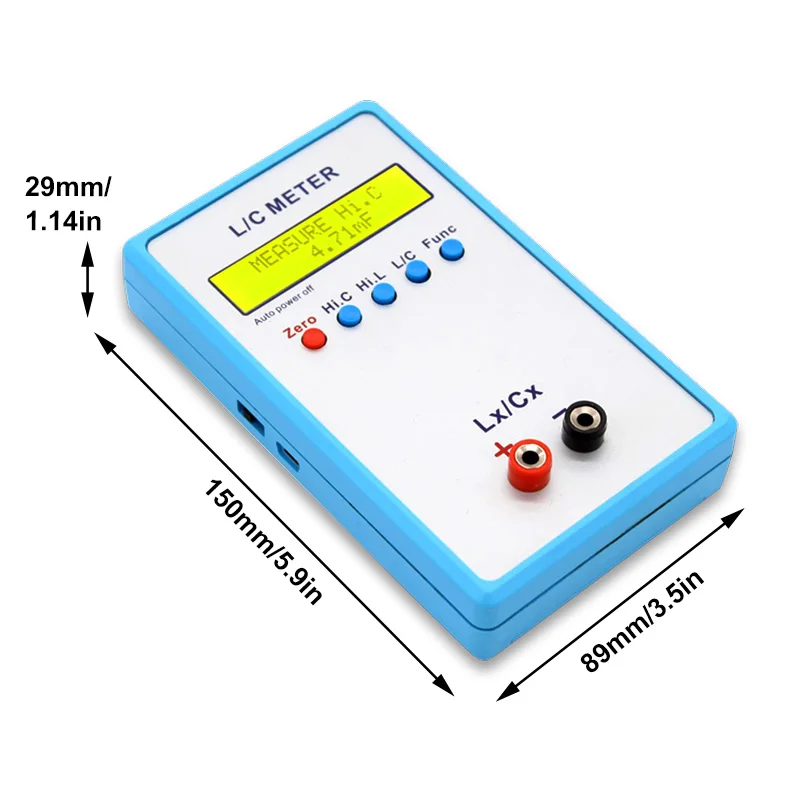 LC-200A Hand-held Digital LCD Capacitance Inductance Meter LC Measuring Meter 1pF-100mF 1uH-100H 4