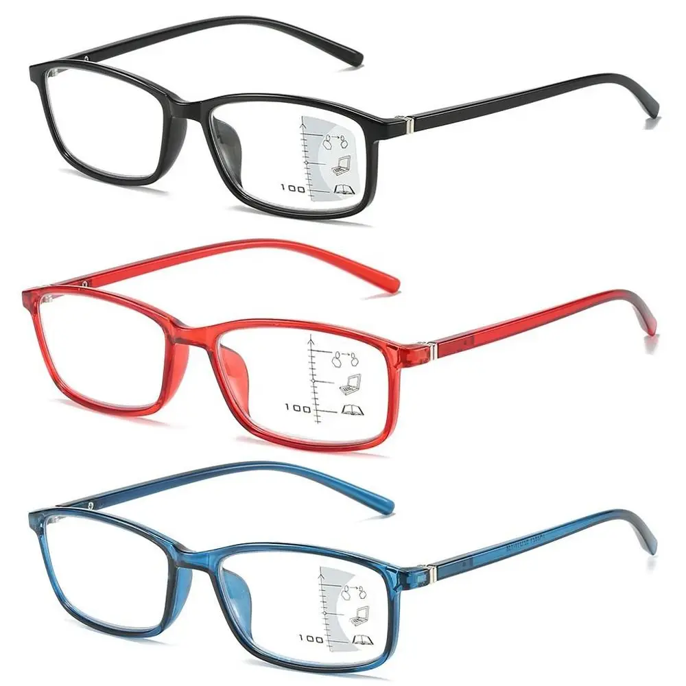 Retro Progressive Multi-Focus Reading Glasses For Men Women Anti-blue Light Near Far Presbyopia Eyeglasses 3