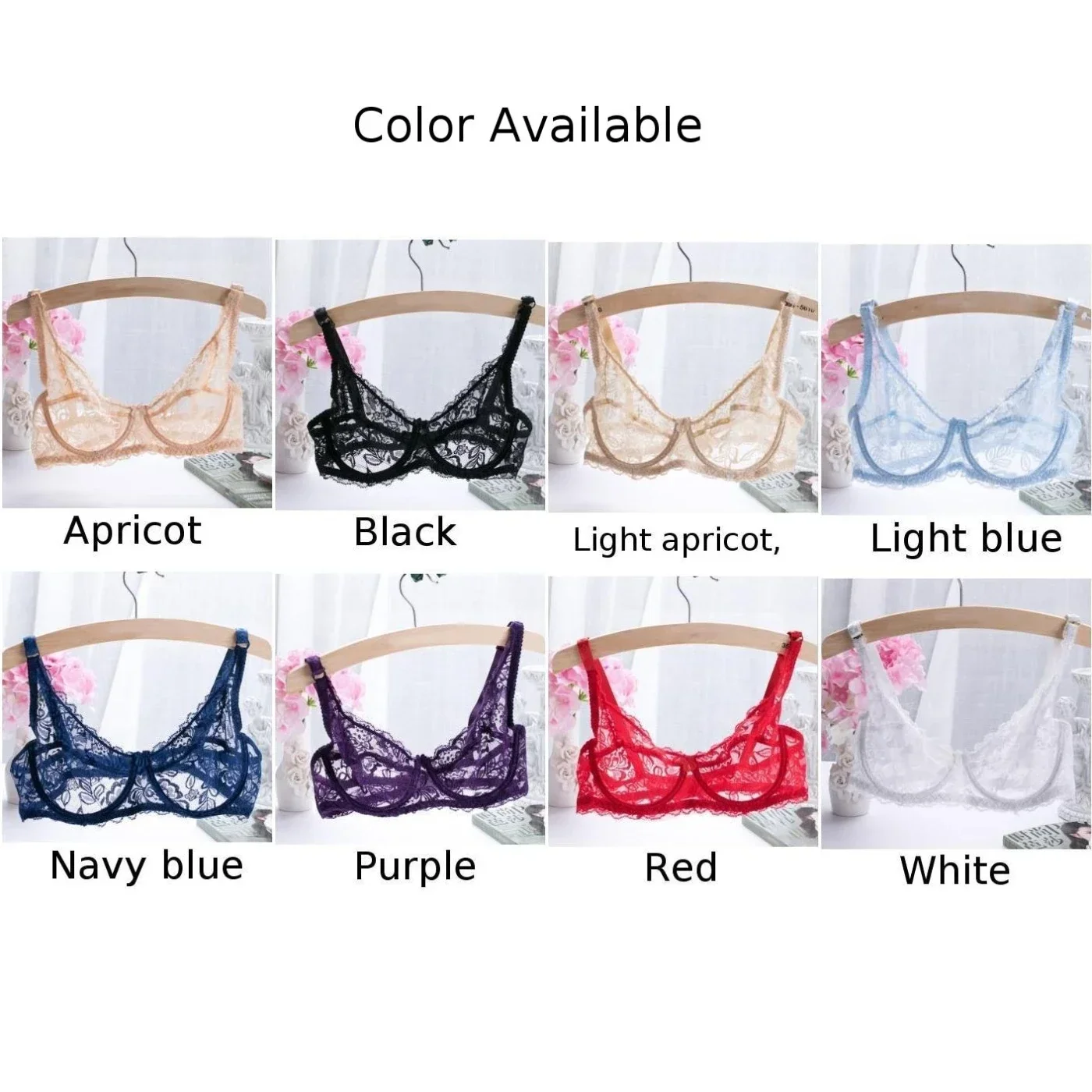 Women&rsquo;s Comfy Fashion Sexy Lingerie Lace Hollow Out Transparent Bra Underwire Bra Underwear Erotic Attractive Women Clothes womens bra,lace lingerie
