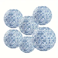 6X Chinese Blue Porcelain Lantern Set - Festive Decor for Parties, Weddings & Birthdays, No Electricity Needed BW 1