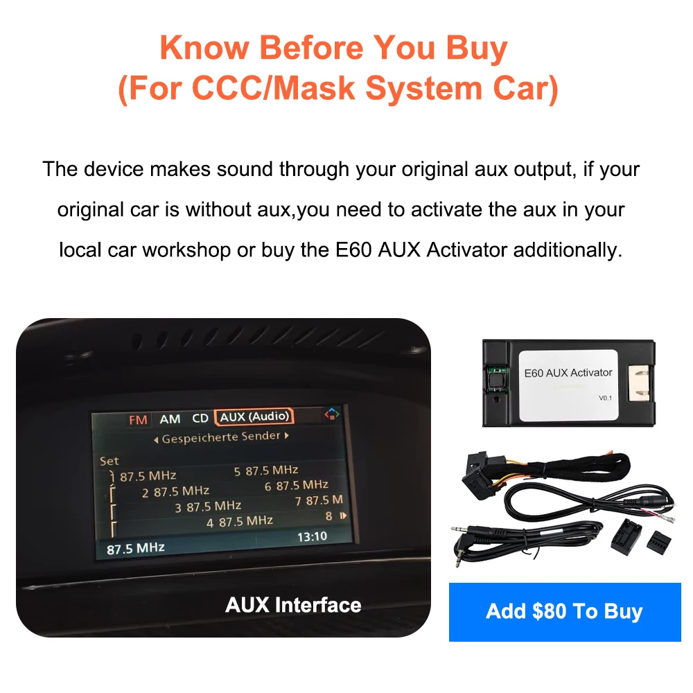Reproductor Multimedia para Automóvil Bonroad Qualcomm Android 14 con Pantalla de 8.8" para BMW Serie 3/5 E60, E61, E90, E91, E92, E93 (2005–2012), Sistema CCC/CIC 5