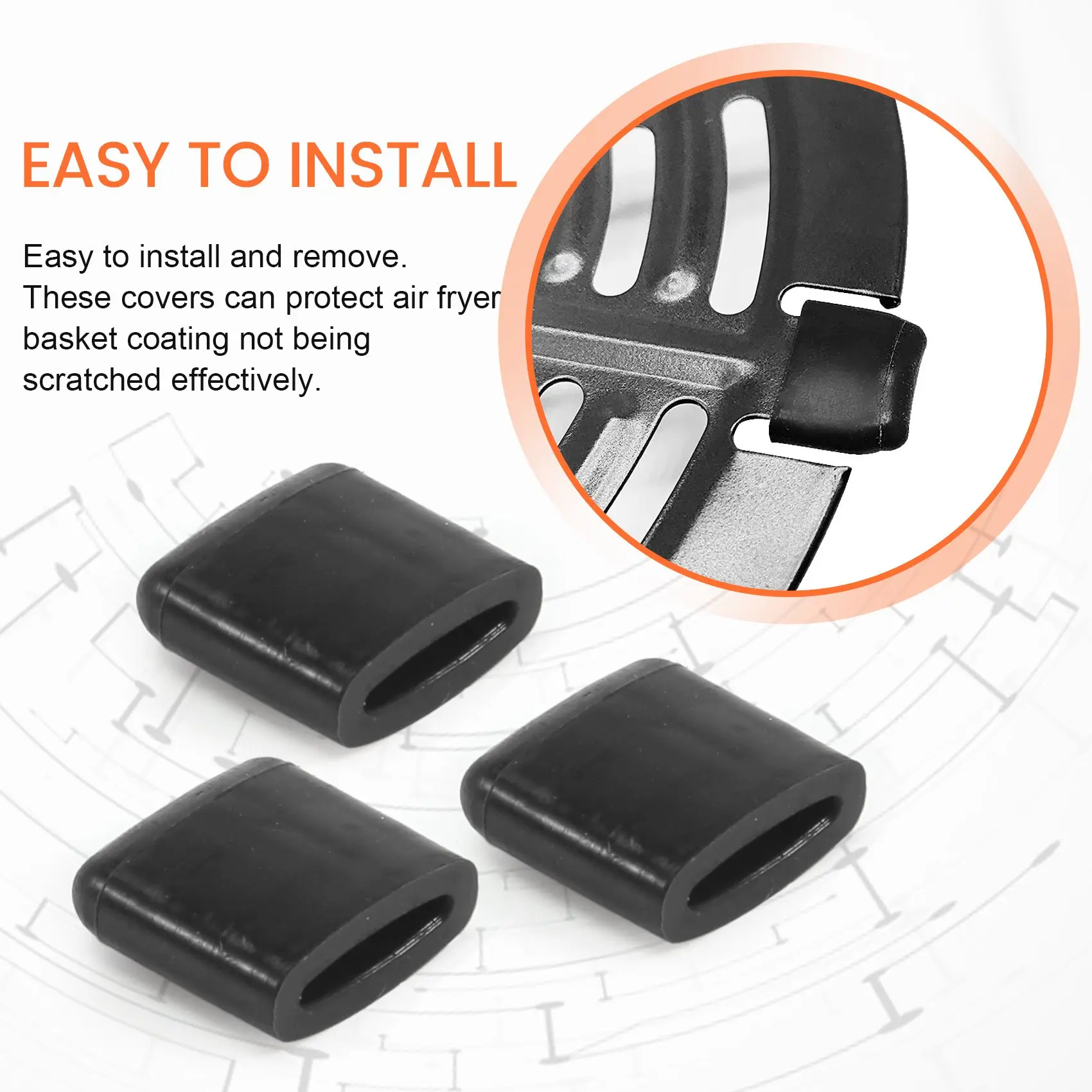 Durable Air Fryer Protective Rubber Bumpers