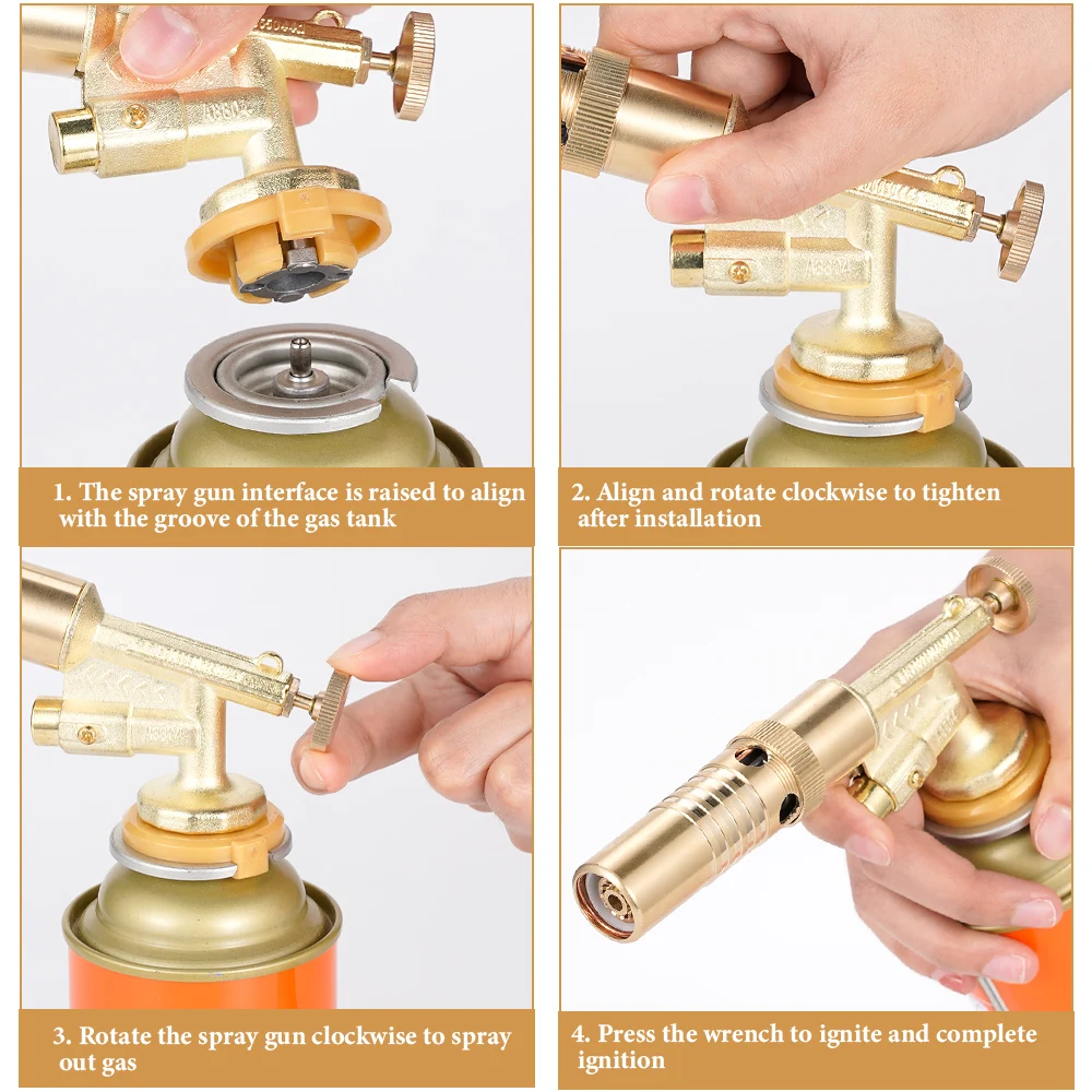 Welding Torch Gas Burner Flame Gun Blower Pure Copper gas torch welding torch gas burner Brazing Cooking Barbecue Auto Ignition Gun Kitchen Baking Tool