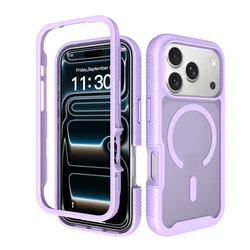 Translucent Magnetic Phone Case with Military - Grade Protection and Anti - Fingerprint Matte Finish - iPhone 17 Pro (Purple)