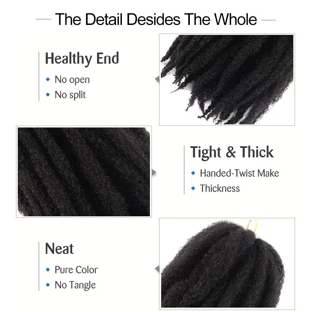 Afro Kinky Curly Marley Braids Synthetic Hair Extensions Curly Braids Jumbo Hair Braiding For Africa Women Hairpieces 8stands 6