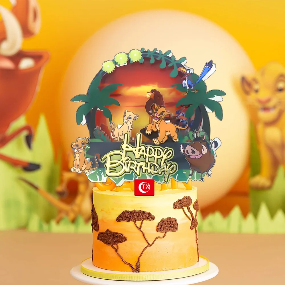 1PcsTheLionKingSimbaBirthdayCakeDecorationCakeFlagKidsJungle