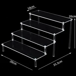 Adjustable Acrylic Display Riser Shelf for Collectibles and Organizer (4 - 20x10cm)