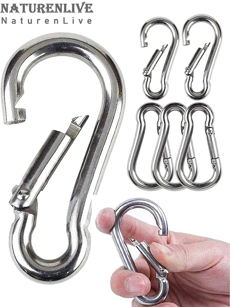 Mosquetão Snap Hook Clipe de Mola Giratória Heavy Duty m6 Gauge Pcs Pcs Pcs Aço Inoxidável 304