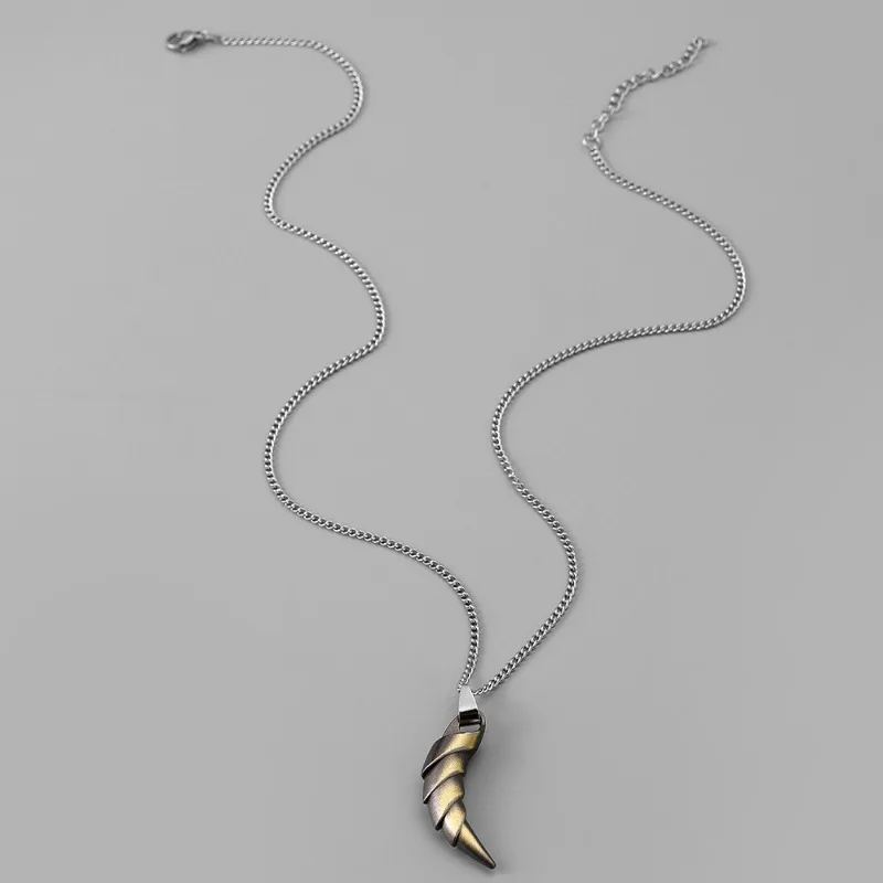 Fashion Simple Wolf Teeth Necklaces for Men Hip Hop Retro Alloy Pendant Sweater Chain Punk Jewelry Accessories Holiday Gift