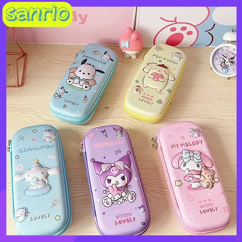 Sanrio Series Student Pencil Box Large Capacity Creative Cartoon Colored 3d Pencil Case Storage Stationery Student Supplies Gift