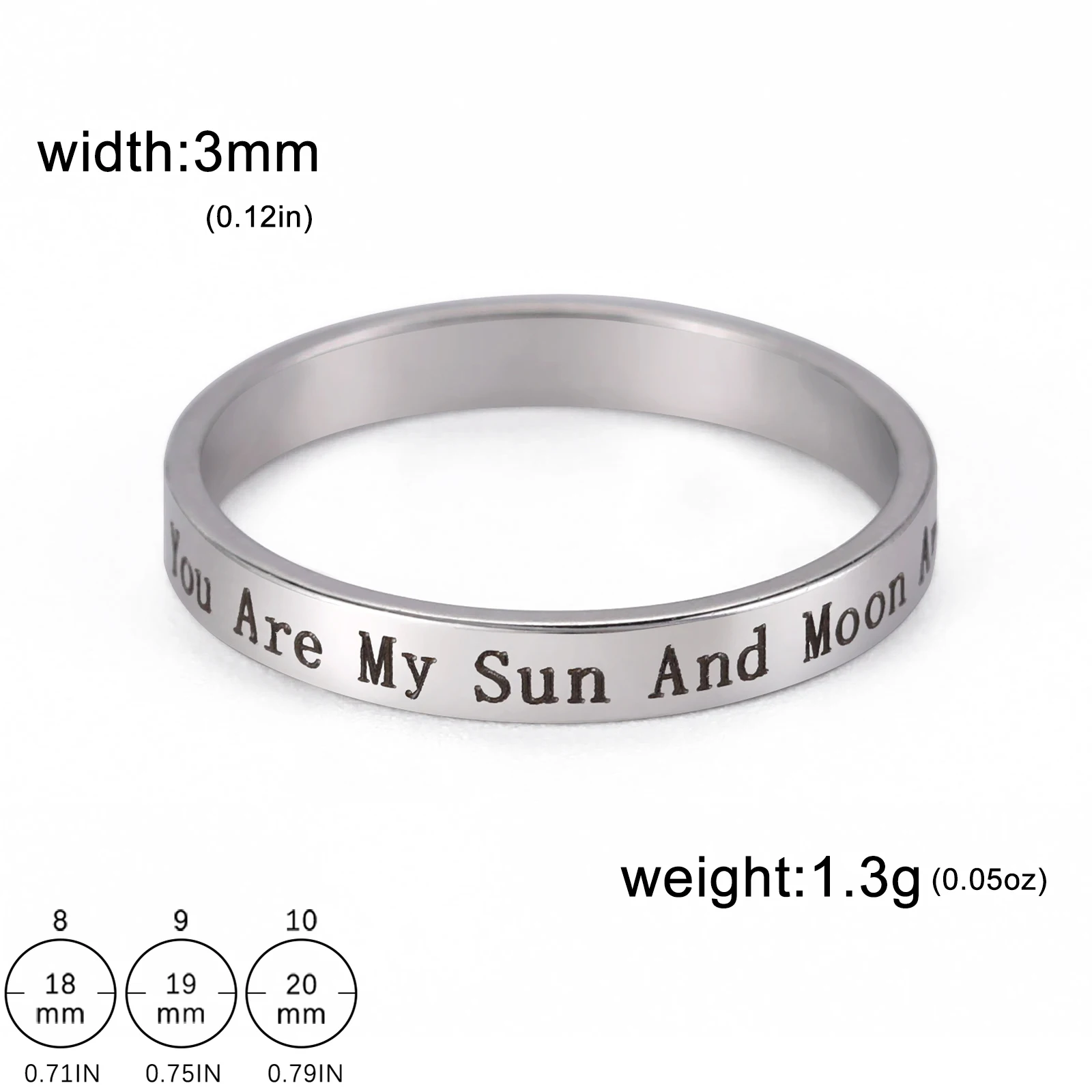 Fashion Stainless Steel Finger Rings For Women Men Engagement Gift