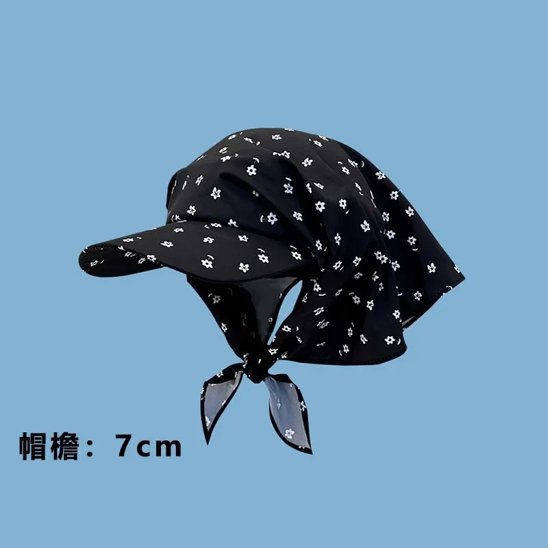 Y2K Bandana Baseball Cap UV Sun Protection Summer Hat for Women Big Head Face Slimming Design