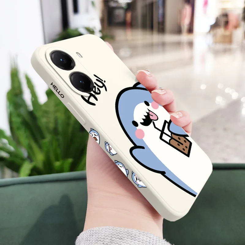 Adorable Shark Design Silicone Phone Case - Soft Protective Cover
