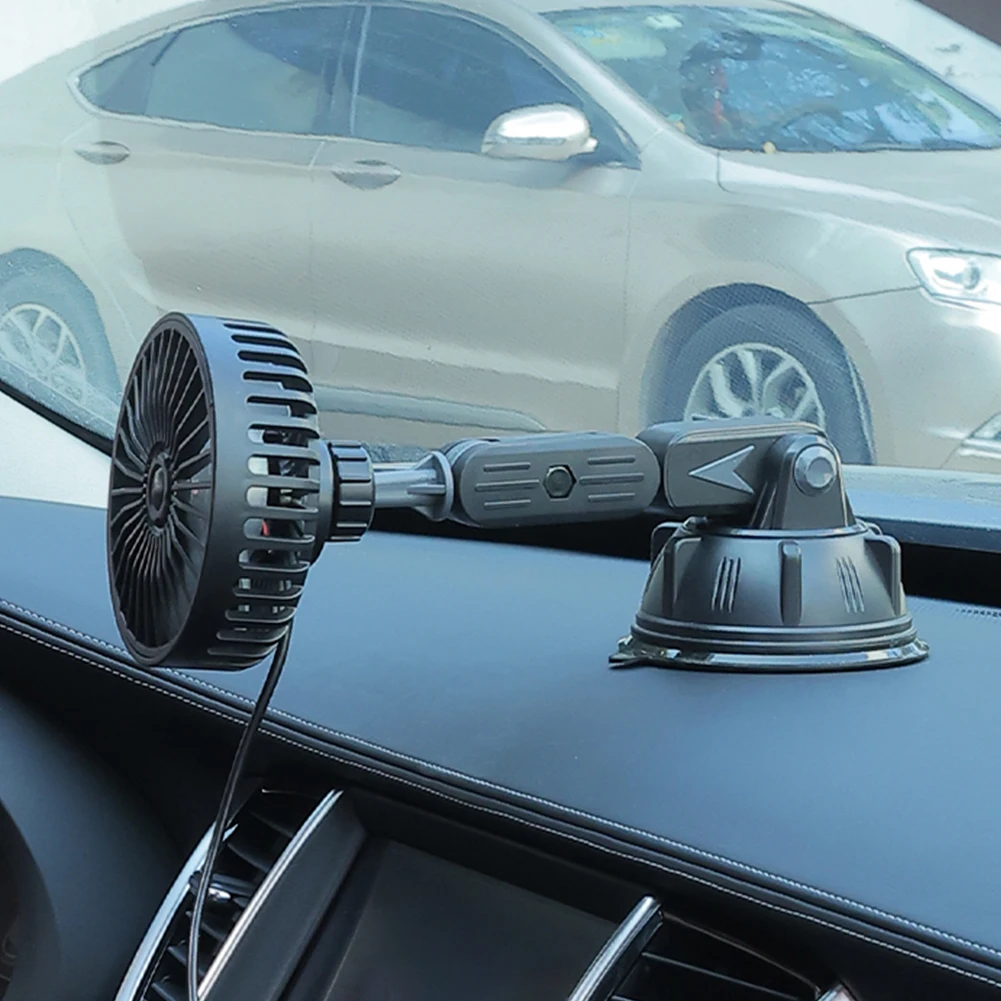 ABS Black 360 Degree Rotatable Car Ventilation Fan