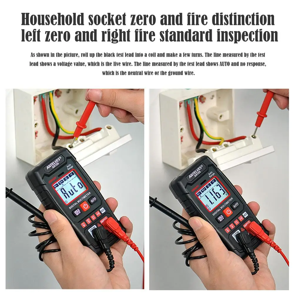 AN109 Profesional Smart Digital Multimeter AC DC NCV LCD Multimeter Tester Ohm Voltage Meter Auto Range Electrician Tester digital multimeter multimeter tester
