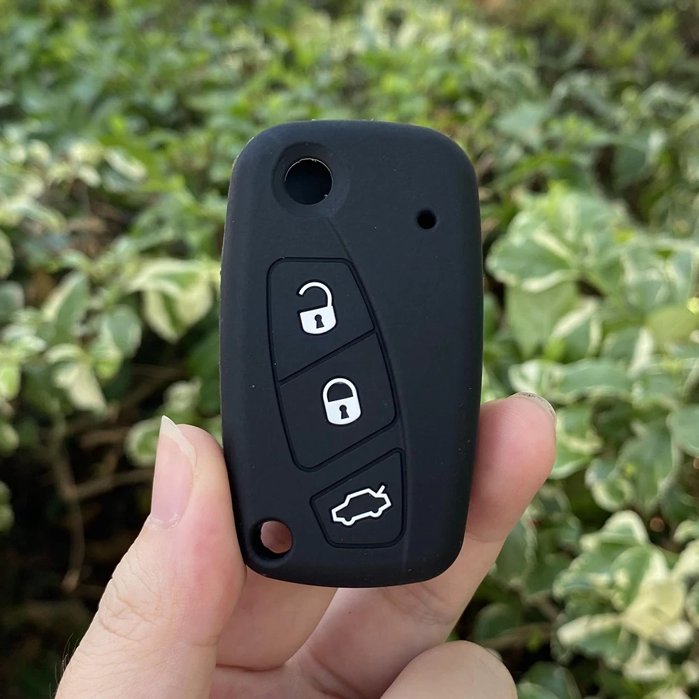 Silicone Car Key Case Cover for FIAT Panda Stilo Punto Doblo Grande Bravo 500 Ducato Minibus 3 buttons key key case cover key case car key shell