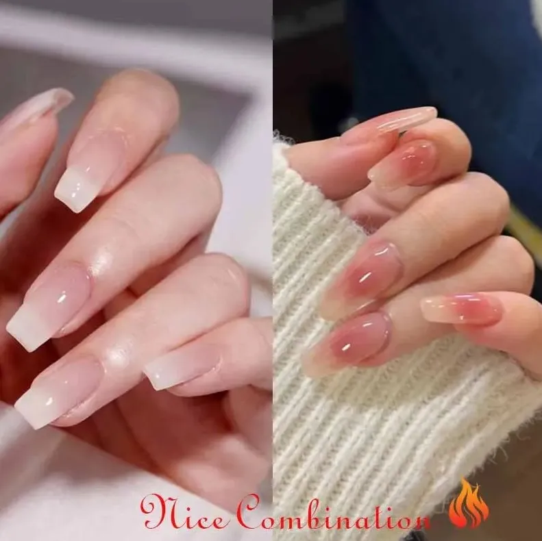 ミックス 2 セット付け爪再利用可能なスティックオンネイルプレスフル