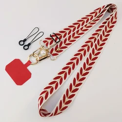 Elegant Universal Pearl - Accented Adjustable Crossbody Phone Lanyard and Neck Strap with Clip (Red)