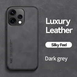 Luxury Magnetic Leather Case with Soft Frame Silicone - Shockproof Coque for OPPO Reno15 F 5G (Dark grey)