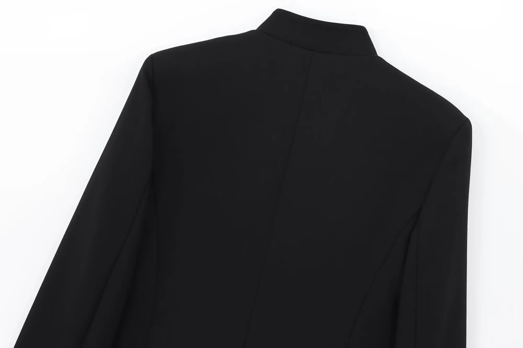 2025, Frühlings-Freizeitmantel für Damen, einfarbig, hoher Kragen, lange Ärmel, Taschen, Dekoration, einreihig, weibliche Modejacken – Detail 5