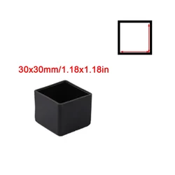 8 - Pack Black Silicone Chair Leg Floor Protectors - Non - Slip, Noise - Reducing Furniture Caps - 8pcs (Square 30x30mm)