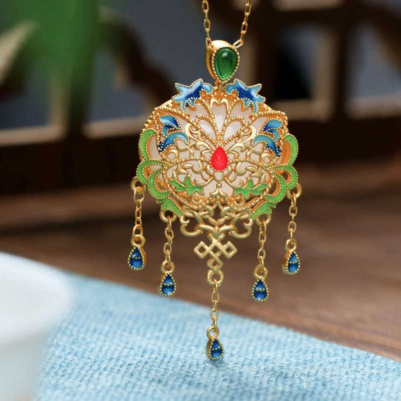 Jewelry Accessories Traditional Chinese Necklace Ancient Gold