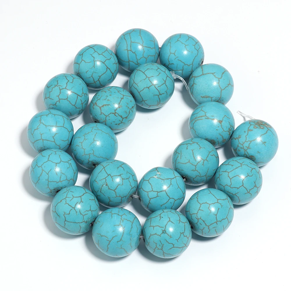 1 Strang 3–20 mm natürliche blaue türkisfarbene Perlen, runde lose Distanzsteinperlen für Schmuckherstellung, DIY-Halskette, Armband, Zubehör – Detail 15