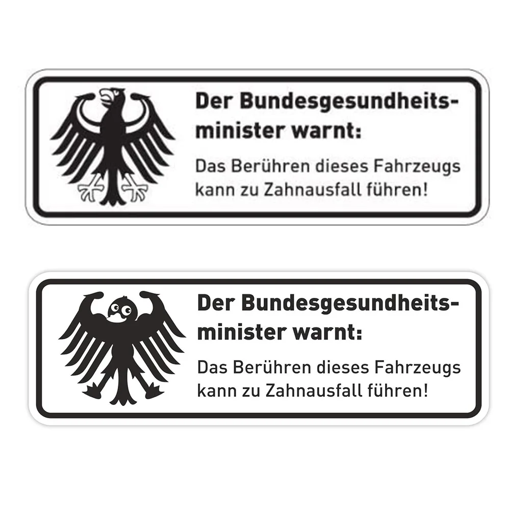 

x2 For Fun sticker Warning tooth loss White I 15 x 5 cm Funny phrase for motorcycle Mofa, as car Bicycle