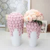 Ceramic Vase Embossed Three-dimensional Flower Pink Flower Vase Porcelain Handicraft Decoration Desktop Flower Arrangement 1