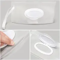 Transparent Wet Wipes Bag Snap Strap Napkin Storage Pouch Easy-carry Eco-Friendly Mask Case Reusable Cosmetic Container 2