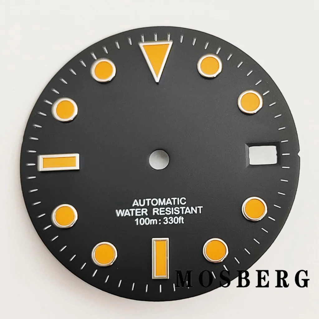 Sterile Black and White Watch Dial with Hands - 28.5mm Automatic Movement Accessory