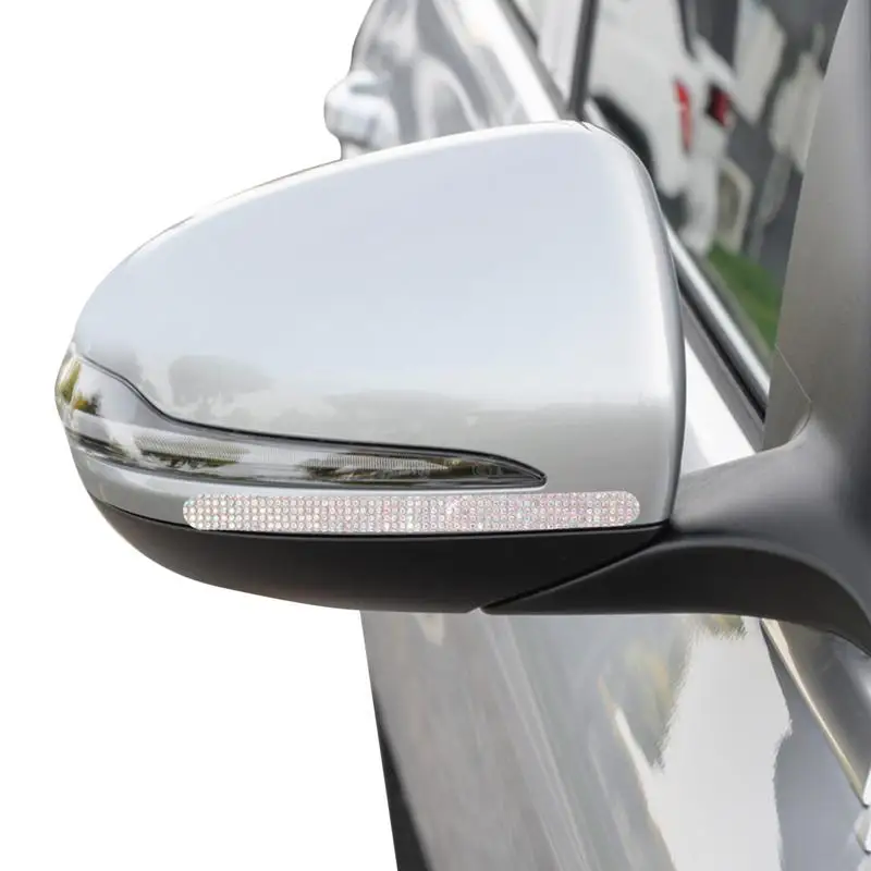 

10PCS Universal Car Door Handle Sticker Decal Warning Diamond Auto Strip Crystal Driving Safety Bling Car Accessories For Girls