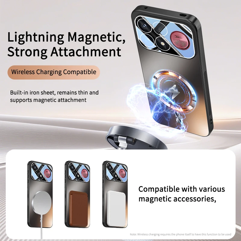 Magnetic Matte Frosted Shockproof Case with Camera Protection