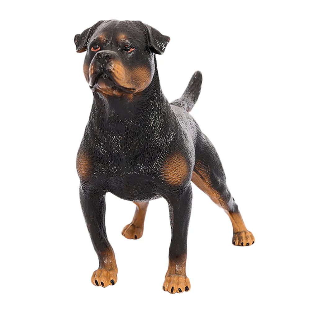 

Rottweiler Model Desktop Decorative Dog Lifelike Figurine for Home Animal Plastic Adornment Child Decoration