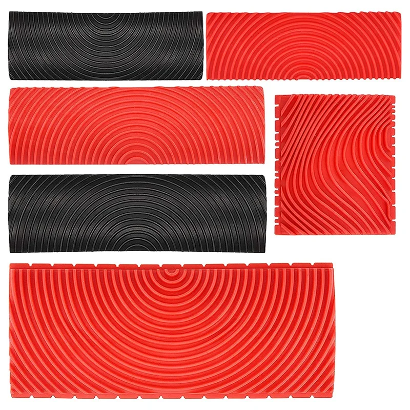 6pcs Wood Graining Tool Set Rubber Wood Graining Pattern Wall Paint