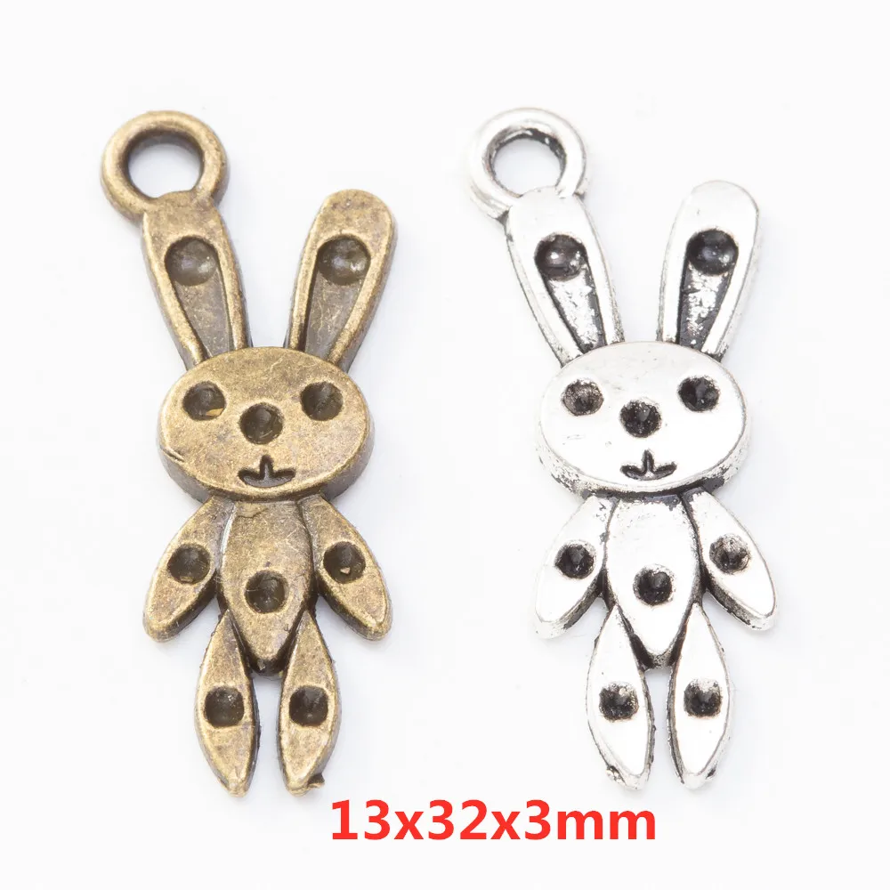 

40pcs rabbit Craft Supplies Charms Pendants for DIY Crafting Jewelry Findings Making Accessory 543