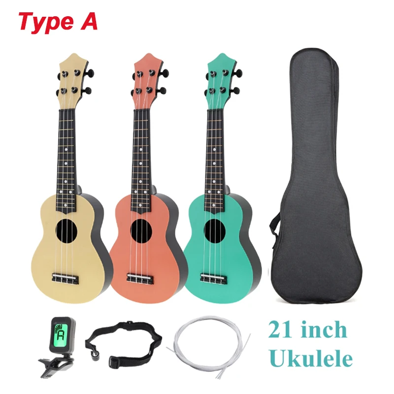 Ukulele set 21 inch Soprano Ukulele with Gig bag+Tuner+Strap+Strings Kit 15 Frets Hawaiian ukulele guitar musical Instruments for Beginner