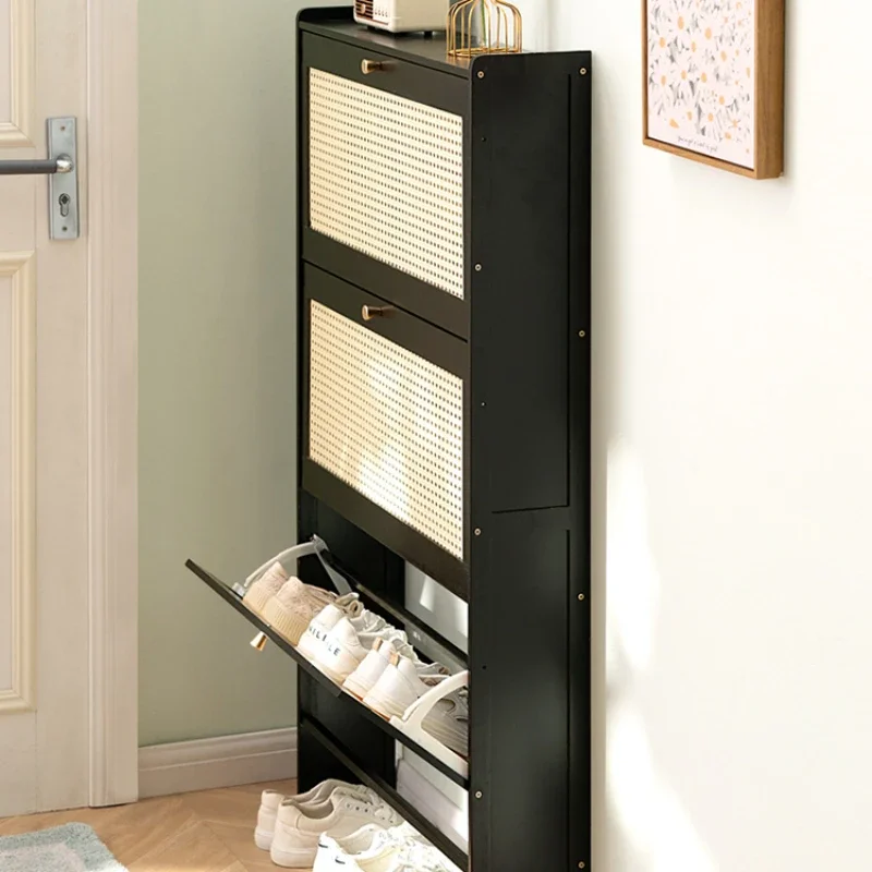 

household doorstep flip bucket shoe rack, large capacity entry door, hallway storage, simple and space saving