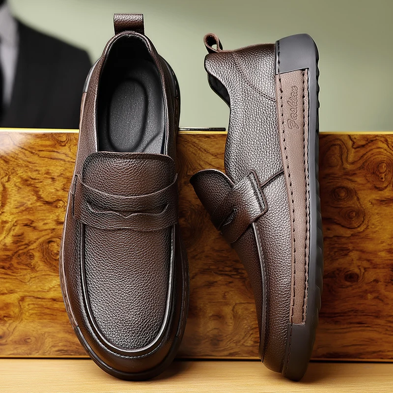 Men's Leather Shoes Men Loafers Stylish Summer Shoes Male Driving