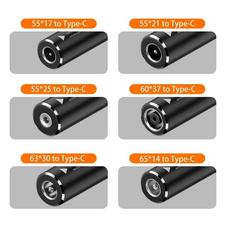DC USB C타입 전원 어댑터 컨버터 노트북 전원 잭 커넥터, 맥북 레노버 HP 65W, DC 암-USB C 수 어댑터