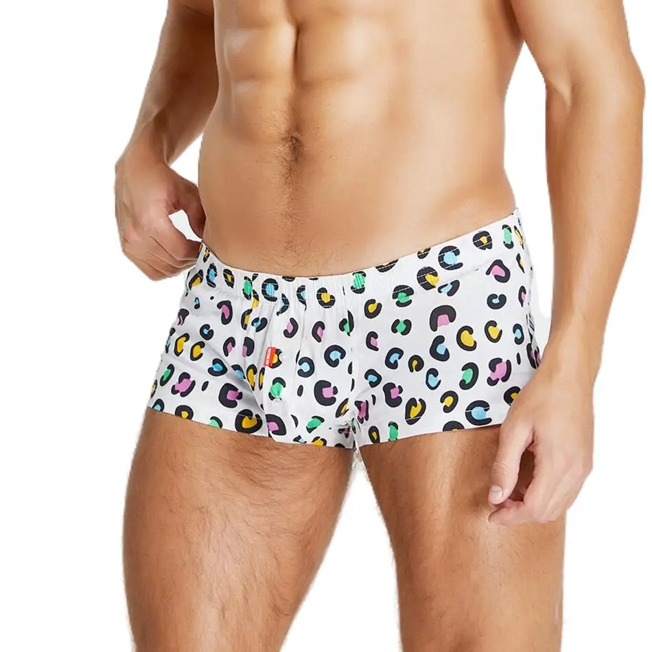 

100% Cotton Boxers Printed Men's Underwear Boxer Shorts Arrow Panties Home Underpants Shorts Men Pajama Sleep Bottoms