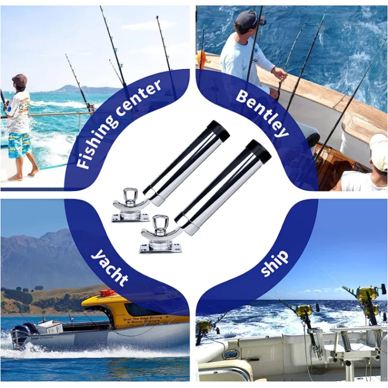 ISURE MARINE Stainless Steel Outrigger Fishing Rod Holder With Deck Mounts  Base - AliExpress