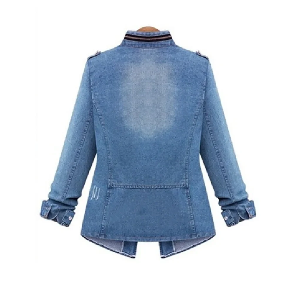 European and American Women's Denim Jacket Do Old Temperament Skinny Denim Jacket Women's Style Jackets