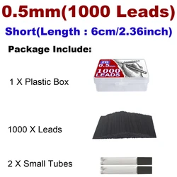 Box of 1000 Premium 2B Black Mechanical Pencil Refill Leads (0.5mm 1000Pcs Short)