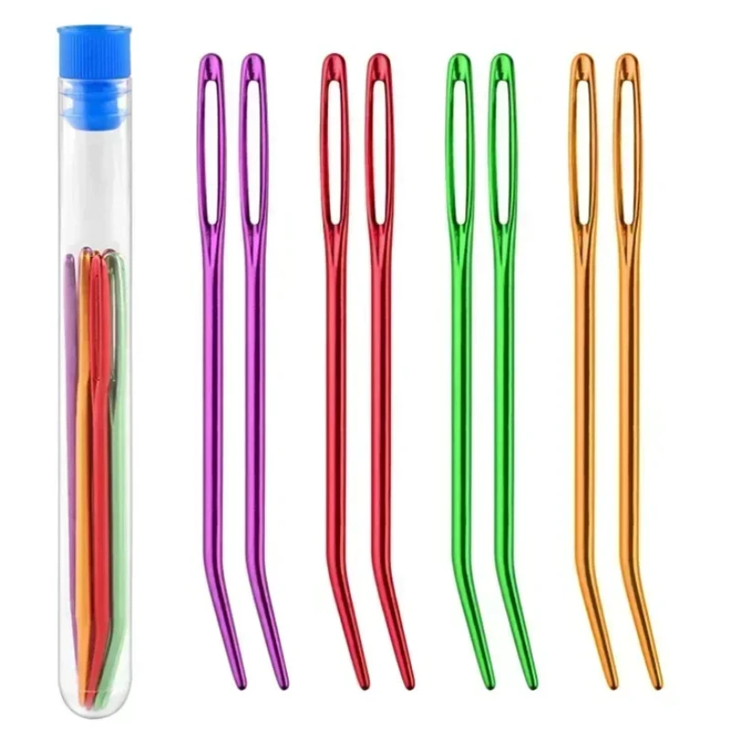 BentTipTapestryBodkinsSetYarnKnittingWeavingNeedlesBigEyeCurveBentNeedleKnitting