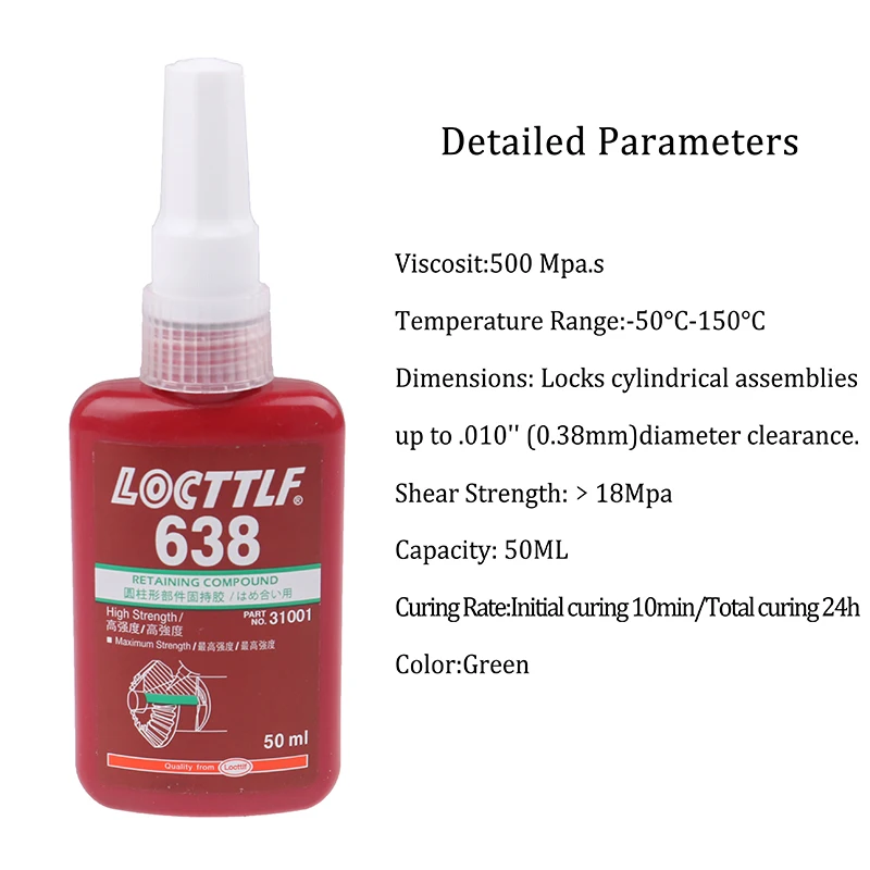 50ml 638 Retaining Compound Thread Locker Adhesive Glue Multipurpose Use